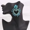 Висячие серьги 2024, ювелирные изделия, женские Enthic Aretes Boho для бусин, серьги-капли в форме сердца, эффектные серьги, подарки