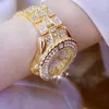 Orologi da donna Orologio da donna in oro con diamanti da polso da donna di marca di lusso con strass Bracciale da donna femminile Relogio Feminino 240202