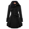 Inverno feminino fino longo lã sherpa casaco duplo breasted acolchoado coreano cashmere casaco estilo inglaterra trench 240129