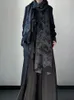 Szaliki Xitao czarny szary splicing Jacquard Scarf Modna moda