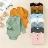 Baby Spring Autumn Clothing born Infant Girl Floral Romper Baby Jumpsuit Hat 2Pcs Outfits Long Sleeve Clothes 240202