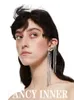 Clip a orecchie di nappa lunga argento Colore in metallo esagerato Earcing Piercing senza orecchio punk per donne uomini coppia Jewery 240122