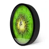 Horloges murales Fruits d'été Kiwi LED Éclairage Montre Tranche fraîche Son activé Horloge ronde Actinidia Berry Cuisine Montre