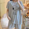 Women's Tracksuits Korean Version Cute Print Summer Short Sleeve Shorts Suit Student Loose Slim Women Home Clothing Pajama Set 2 Piece