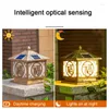 Vägglampor LED Solar Light Column Head Lamp Waterproof Garden Landscape Outdoor Ball Fence