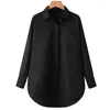 Blusas de mujer, blusa cómoda para mujer, camisa elegante y versátil con un solo pecho y botones en la espalda, camisa suave para desplazarse al trabajo