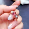 Cluster Rings MeiBaPJ 5mm 6mm Natural Tourmaline Gemstone Fashion Red Stone Ring For Women Real 925 Sterling Silver Charm Fine Jewelry