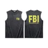 طراز جديد خزان FBI غسل Tees Hot Sales FBI Wash Wash Tank Summer Style Old