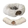 2 in 1 kattenbedden huis grappige kat tunnel speelgoed zachte lange pluche hondenmand voor kleine honden kittens slaapbed kattenmat speelspeelgoed kennel 240125