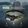 المصابيح الكهربائية مشاعل Nitecore NU50 مصابيح الأمامية خفيفة الوزن USB-C القابلة لإعادة الشحن أبيض الضوء الأحمر المصباح الفانوس بطارية مدمجة في الهواء الطلق التخييم