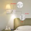 Wall Lamp Light Foyer Reading LED Lamps With Switch USB Bedroom Bedside Living Room Lighting Hallway Corridor Decor Lights