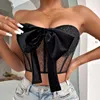 Soutien-gorge Ensembles Sexy Punk Sequin Débardeur Femmes Court Corset Stage Party Shaper Dames Crop Tops Blusas Camis Chemise Femme Vêtements