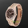 Brand World Luxury Watch Najlepsza wersja Watch Brown Diamond Index Dial Rose Gold 228345RBR Zupełnie nowy automatyczny eta cal.3255 Watch 2-letnie gwarancyjne zegarki męskie