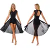 Stage Wear Ballet Dress Mulheres Adulto Brilhante Lantejoulas Lyrical Dance Traje Contornado Sem Mangas Assimétricas Ginástica Leotard