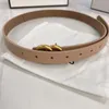 Ceinture de luxe pour femme, ceinture blanche, boucle lisse, décontractée, marron, de haute qualité, fine, tendance, élégante, boîte pour cadeau