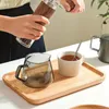 Çay tepsileri ahşap servis tabağı dikdörtgen bardak depolama tepsisi ev için hafif aşınmaya dayanıklı ideal