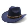 Vintage Women Men Ethnic Style Western Cowboy Hat Wide Brim Gentleman Lady Jazz Cowgirl Cap Party Cloche Sombrero Panama 240202