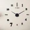 Relógios de parede Frameless DIY Relógio Decoração Espelho Superfície Adequado para Sala de Estar Escritório