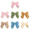 Hair Accessories Kids Girls Embroidered Clips Daisy Flower Bowknot Hairpins Barrettes Bows Children Ornament Headwear