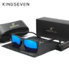 Solglasögon Kingseven 2024 Fashion for Men Polariserade UV400 Classic Women Square Eye Glasses Driving Travel Optical Eyewear