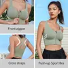 Completo da yoga Reggiseno sportivo Donna Palestra Abbigliamento sportivo Corsa Bralette Intimo fitness Reggiseni con cerniera frontale Taglie forti Crop Top Reggiseno