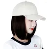 Бейсбольные кепки с прямым коротким бобом и наращиванием волос