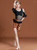 Stage Wear Filles Hors-épaule Latin Dance Vêtements Body Jupe ChaCha Pratique Costume Moderne Rumba Samba Performance Outfit DL10017