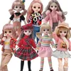 30 cm 16 bambola BJD abito invernale set 23 giunti mobili trucco ragazza carina occhi marroni con gonna alla moda regalo giocattolo fai da te 240123