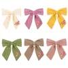 Hair Accessories Kids Girls Embroidered Clips Daisy Flower Bowknot Hairpins Barrettes Bows Children Ornament Headwear