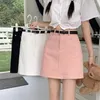 Skirts Mini Skirt Faldas Mujer De Moda Summer Women Clothes Temperament A-line Simple Jupe High Waist Tunic Saia Fashion Bodycon