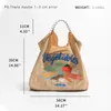イブニングバッグ漫画軽量オックスフォード女性ショッピングバッグ日本語パターン再利用可能な肩の食料品財布大きな容量トートハンドバッグ