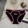 Calcinha feminina "contraste menina" algodão japonês senhora menina estudante personalidade moda cintura baixa confortável respirável briefs