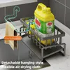 Automatische Entwässerung Waschbecken Lagerregal Edelstahl Küche Waschbecken Seife Schwammhalter Badezimmer Shampoo Organizer Handtuch 240125
