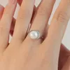 Cluster Rings Karachis Japanese and Korean Light Luxury S925 Sterling Silver Ring with Natural Freshwater Pearl Inlay Style