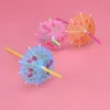 Gobelets jetables pailles 50pcs parapluie Fluorescent ventouses Tubularis pour Bar Club bricolage boisson (couleur mélangée)