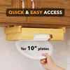 Kitchen Storage 10-Inch Dipensers Holders Under Cabinet Bamboo Plates Holder Counter Vertical Plate