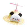 Dog Apparel Pet Straw Hat Lovely Funny Handcrafted Bamboo Dragonfly Cat For Small Dogs And Cats Pograph Light Pink Baby Panda M