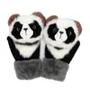 Vrouwen Leuke Cartoon Dier Panda Kat Uil Vos Rijden Handschoen Groot Kind Winter Knuffel Dikker Warm Konijnenbont Gebreide Mitten I80 240201