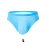 Underpants Sexy Men's Underwear Seamless Ice Silk Briefs Breathable Elastic Panties Summer Low Waist Ultra-thin Pouch Male