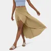 Skirts Midi For Women Daily Elegant Skirt Split Wrap Asymmetric Stretch High Waist Draped Aesthetic Clothes Faldas