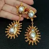 Oorbellen Geel Goud Kleur Plated Keshi Pearl Sunshine Stud Oorbellen Religieuze Stijl Feest Voor Vrouwen Sieraden 230831