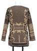 Deat outono e moda ajuste vneck retalhos manga longa engrossado terno superior impresso casaco feminino 17a0413h 240202