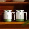 Mugs 304 Stainless Steel Coffee Mug With Folding Spoon Travel Double Wall Water Tumbler Office Home Milk Tea Breakfast Handle Cups