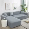 Szary zwykły kolor elastyczna rozciągająca sofa Need Order 2cece If Lstyle Fundas Sofas Con Chaise Longue Case for 240119