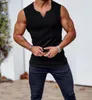 Verano hombres con cuello en v chaleco gimnasio camiseta sin mangas hombres fitness camisa sin mangas ejercicio deportes camiseta gimnasios tren chaleco 240202