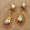 Oorbellen Geel Goud Kleur Plated Keshi Pearl Sunshine Stud Oorbellen Religieuze Stijl Feest Voor Vrouwen Sieraden 230831