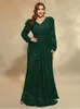 Grande taille col en V à manches longues mariage banquet pailleté multicolore robe longue 4XL 5XL grande taille luxueuse robe de soirée étincelante 240201