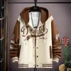 Heren Baseball Jersey Met Capuchon Herfst Koreaanse Casual Jas Harajuku High Street Fashion Kleding Kwaliteit Jas 240130