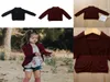 Baby Boy Girl Knitwear Sweater Ins Autumn Long Sleeve Kid Cotton Cardigan Wine Red Black Coat2111107