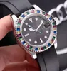 NEW Casual Watches Original Automatic Movements Rubber Strap First Quality Sapphire mirror Men-watch Colorful Diamond Decoration Watchcase AAA